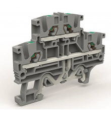 Двухуровневая клемма 2,5 кв.мм с заземлением в нижнем ярусе  ZEFD220GR  DKC