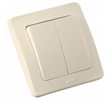 Выключатель скрытой установки, двухклавишный, цвет слоновая кость  ВС10-351-01  HEGEL