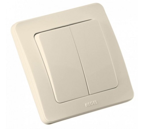 Выключатель скрытой установки, двухклавишный, цвет слоновая кость  ВС10-351-01  HEGEL