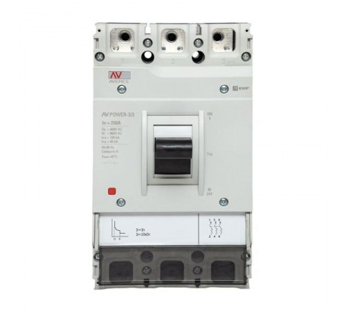Выключатель автоматический AV POWER-3/3 250А 100kA TR AVERES  mccb-33-250H-TR-av  EKF