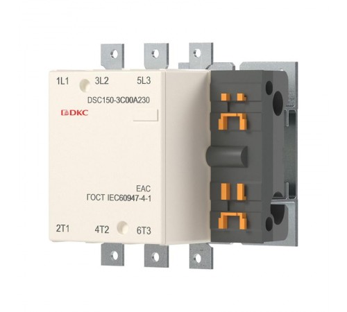 Магнитный контактор DSC150-3C00A230 150А 75кВт (AC3)  кат 220В AC  DSC150-3C00A230  DKC