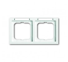 Рамка 2-постовая, с полем для надписи и шильдиком, горизонтальная, серия future linear, цвет davos/альп. белый  1754-0-4368   2CKA001754A4368  ABB