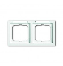 Рамка 2-постовая, с полем для надписи и шильдиком, горизонтальная, серия future linear, цвет davos/альп. белый  1754-0-4368   2CKA001754A4368  ABB