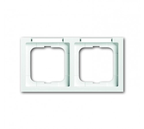 Рамка 2-постовая, с полем для надписи и шильдиком, горизонтальная, серия future linear, цвет davos/альп. белый  1754-0-4368   2CKA001754A4368  ABB