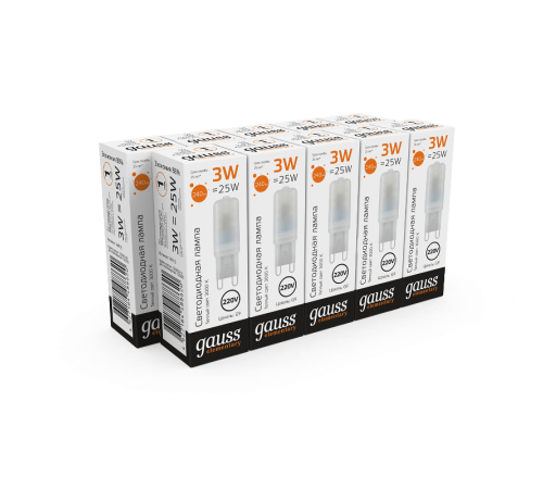 Лампа светодиодная Elementary G9 AC220-240V 3W 240lm 3000K пластик LED 1/10/200  14913  Gauss