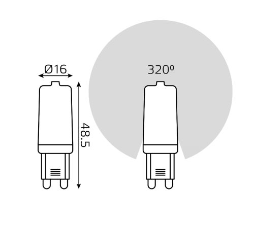 Лампа светодиодная Elementary G9 AC220-240V 3W 240lm 3000K пластик LED 1/10/200  14913  Gauss