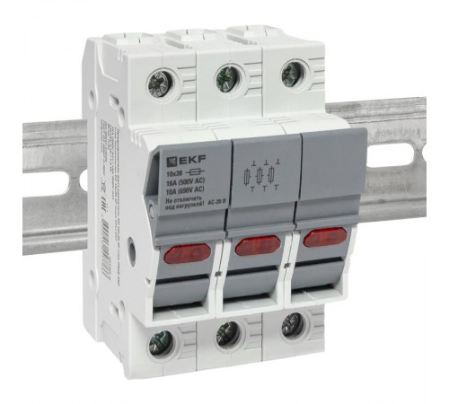 Предохранитель-разъединитель DF 10х38 3Р (тип ПВЦ)   df103-e  EKF