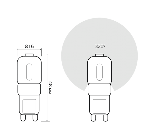Лампа светодиодная Elementary G9 AC220-240V 3W 240lm 3000K пластик LED 1/10/200  14913  Gauss