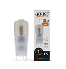 Лампа светодиодная Elementary G9 AC220-240V 3W 240lm 3000K пластик LED 1/10/200  14913  Gauss