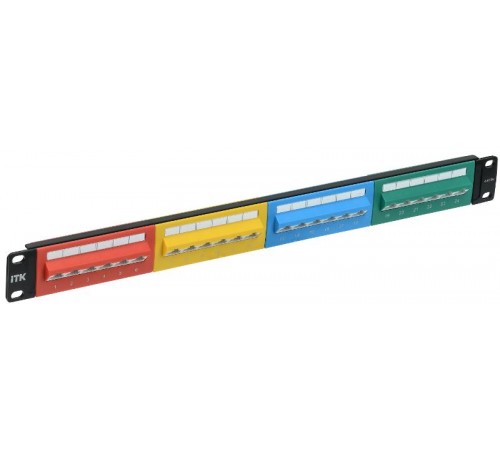 ITK 1U патч-панель кат. 5е UTP 24 угл. пт. 45 град. Dual IDC  PP24-1UC5EU-D05D  ITK