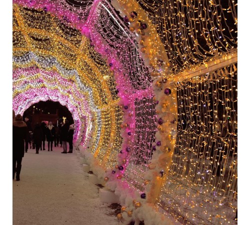 Светодиодная гирлянда ARD-STRING-CLASSIC-10000-WHITE-100LED-FLASH PINK (230V, 7W)  025822  Arlight