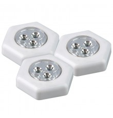 Светильник светодиодный с ручным вкл., пушлайт TF3-3хL3-H-wh (в упак 3шт бел.)  .5041714  ФАZА