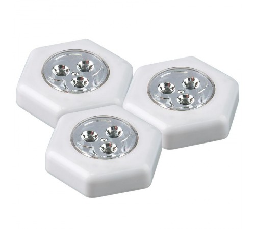 Светильник светодиодный с ручным вкл., пушлайт TF3-3хL3-H-wh (в упак 3шт бел.)  .5041714  ФАZА