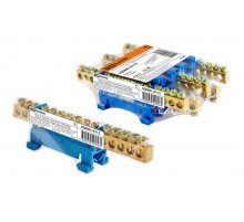 Шина "N" нулевая с изолятором на DIN-рейку 6x9мм стойка мал. 15 групп инд. стикер  SQ0801-0115  TDM