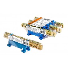 Шина "N" нулевая с изолятором на DIN-рейку 6x9мм стойка мал. 15 групп инд. стикер  SQ0801-0115  TDM