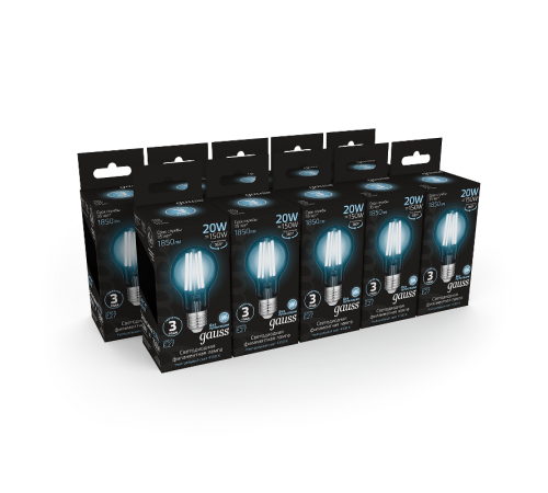 Лампа светодиодная Filament А60 20W 1850lm 4100К Е27 LED /10/40  1029022201  Gauss