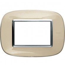 Axolute декоративные накладки в форме эллипса, прозрачные, цвет бежевая карамель, на 3 модуля  HB4803DA  Legrand