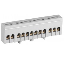 Шина  NO-224-108 L фаза в изолированном корпусе на DIN-рейку ШНИ-6х9-12-Д серый  Б0062946  ЭРА