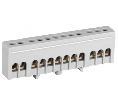 Шина  NO-224-108 L фаза в изолированном корпусе на DIN-рейку ШНИ-6х9-12-Д серый  Б0062946  ЭРА