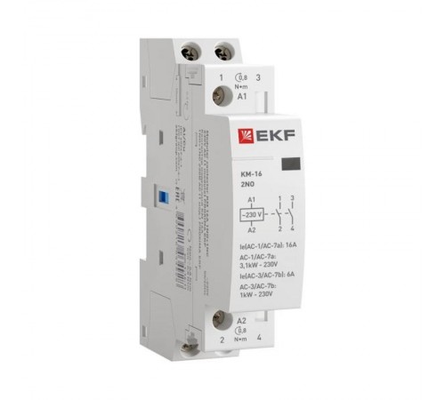 Контактор модульный КМ 16А 2NО (1 мод.) EKF PROxima  km-1-16-20  EKF