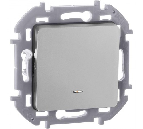 Inspiria Алюминий Переключатель проходной 1-клавишный с подсветкой С/У без рамки  673662  Legrand