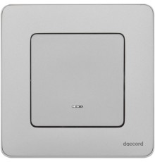 Inspiria Алюминий Переключатель проходной 1-клавишный с подсветкой С/У без рамки  673662  Legrand