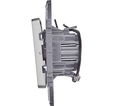 Inspiria Алюминий Переключатель проходной 1-клавишный с подсветкой С/У без рамки  673662  Legrand