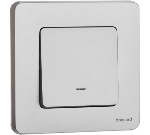 Inspiria Алюминий Переключатель проходной 1-клавишный с подсветкой С/У без рамки  673662  Legrand