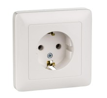 Хит Белый С/У Розетка с заземлением без шторок, 16А, 250В  RS16-134-B  SE