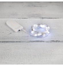 Гирлянда Роса с крупными каплями 2 м, 20 LED, белое свечение, 2хCR2032 в комплекте  302-005  NEON-NIGHT