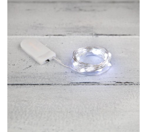 Гирлянда Роса с крупными каплями 2 м, 20 LED, белое свечение, 2хCR2032 в комплекте  302-005  NEON-NIGHT