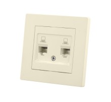 Розетка компьютерная двойная RJ45 сл. кость "Сенеж"   SQ1816-0144  TDM