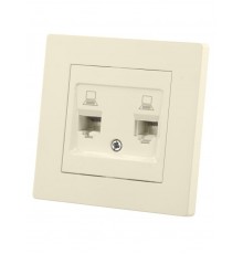 Розетка компьютерная двойная RJ45 сл. кость "Сенеж"   SQ1816-0144  TDM