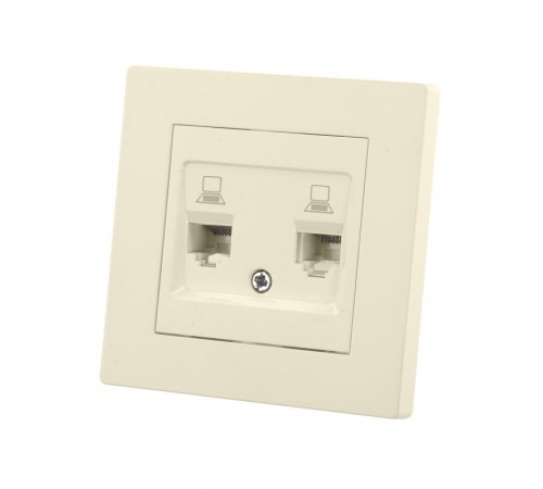 Розетка компьютерная двойная RJ45 сл. кость "Сенеж"   SQ1816-0144  TDM