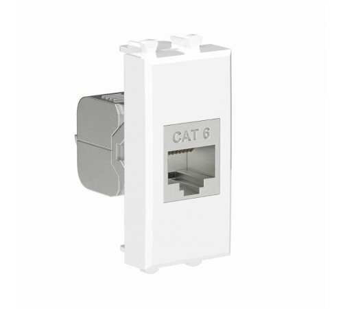 Компьютерная розетка RJ-45 без шторки модульная, кат.6 экранированная, "Avanti", "Белое облако", 1 модуль  4400791  DKC