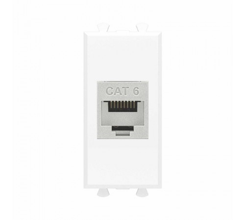 Компьютерная розетка RJ-45 без шторки модульная, кат.6 экранированная, "Avanti", "Белое облако", 1 модуль  4400791  DKC