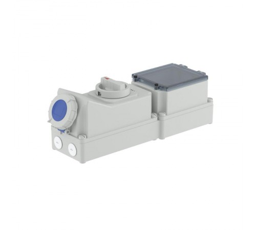 Розетка наружной установки с механической блокировкой и DIN-рейкой на 6 модулей  IP67 63А 2P+E 230В  DIS5686383  DKC