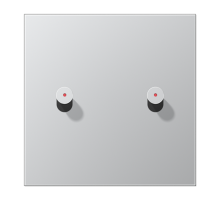 Центральная плата, 1 пост, 2 тумблера, конус c окошком; металл; алюминий; серия LS  AL12-5KOK0  Jung