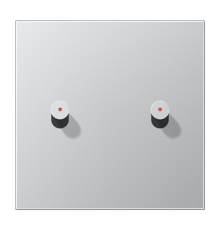 Центральная плата, 1 пост, 2 тумблера, конус c окошком; металл; алюминий; серия LS  AL12-5KOK0  Jung