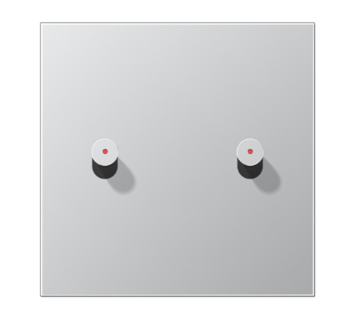 Центральная плата, 1 пост, 2 тумблера, конус c окошком; металл; алюминий; серия LS  AL12-5KOK0  Jung