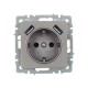 BRITE Розетка с заземлением со шторками 16А с USB A+A 3,1А РЮш10-2-БрС сталь  BR-R14-16-U21-D31-K46  IEK