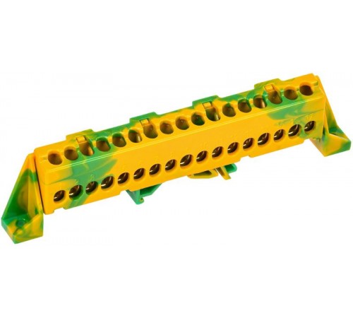 TEKFOR Шина PE "земля" в комбинированном DIN-изоляторе "Стойка" 6х9-17-ЖЗ  TF-NN10-17-DP-K52  IEK