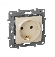 Etika Слоновая кость Розетка с заземлением, винтовые клеммы  672321  Legrand