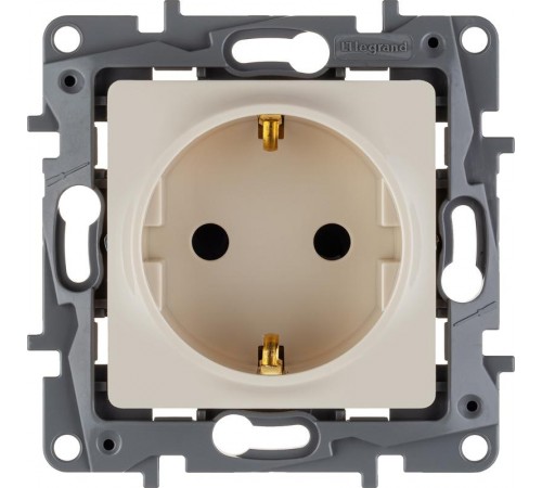 Etika Слоновая кость Розетка с заземлением, винтовые клеммы  672321  Legrand