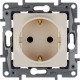 Etika Слоновая кость Розетка с заземлением, винтовые клеммы  672321  Legrand