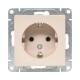 Механизм розетки, 16А, с заземлением, без шторок, кремовый Эпика  UP1-SOI-110 EKF
