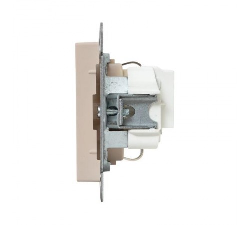 Механизм розетки, 16А, с заземлением, без шторок, кремовый Эпика  UP1-SOI-110 EKF