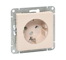 Механизм розетки, 16А, с заземлением, без шторок, кремовый Эпика  UP1-SOI-110 EKF