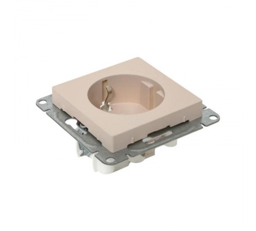 Механизм розетки, 16А, с заземлением, без шторок, кремовый Эпика  UP1-SOI-110 EKF