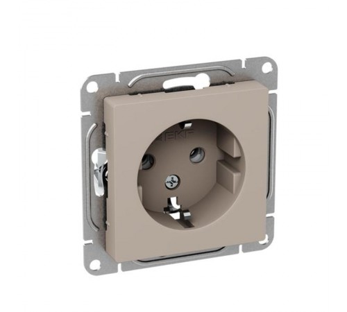 Механизм розетки, 16А, с заземлением, без шторок, кремовый Эпика  UP1-SOI-110 EKF